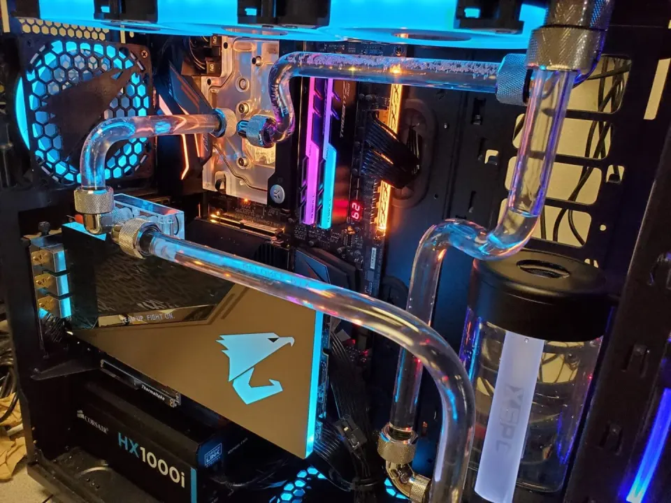 Custom water-cooled gaming PC built at Double Helix in Dayton